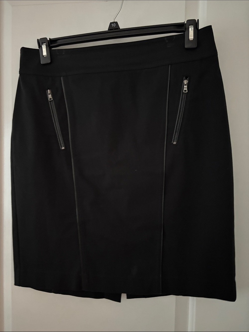 Ann Taylor Black Pencil Skirt with Zip Pocket Details